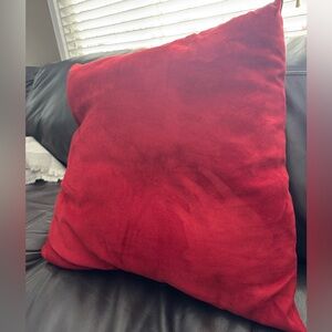 Red velvet 22 inch throw pillow